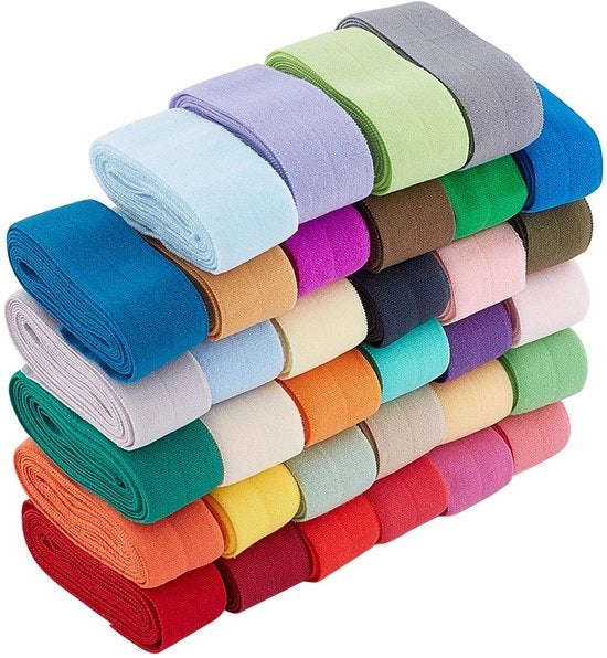 Cintura elastica 34 metri - 20 mm larga - 34 colori - resistente e morbida