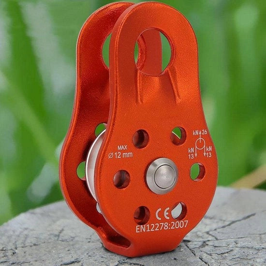 Pulley a ruota - arancione 26kN alluminio leggero duty pesante singola ruotabile fune da 12 mm