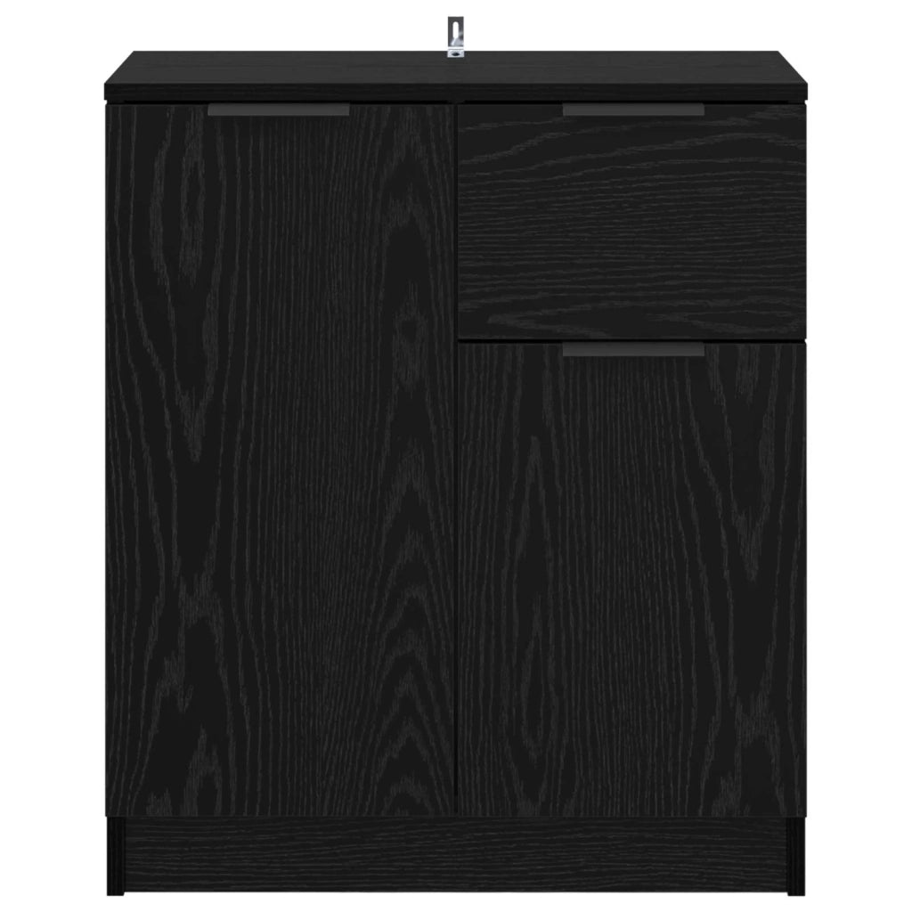 Credenza | Madia | Buffet da pranzo | Armadio da pranzo Rovere Nero 60 x 30 x 70 cm Legno multistrato