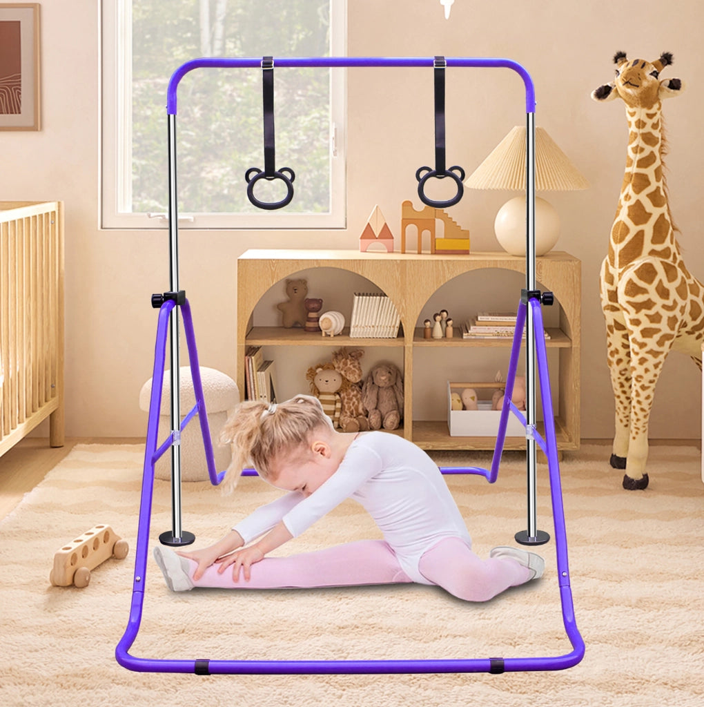 Sbarra ginnastica bambini regolabile 88;9-129;54 cm viola in ferro; pieghevole