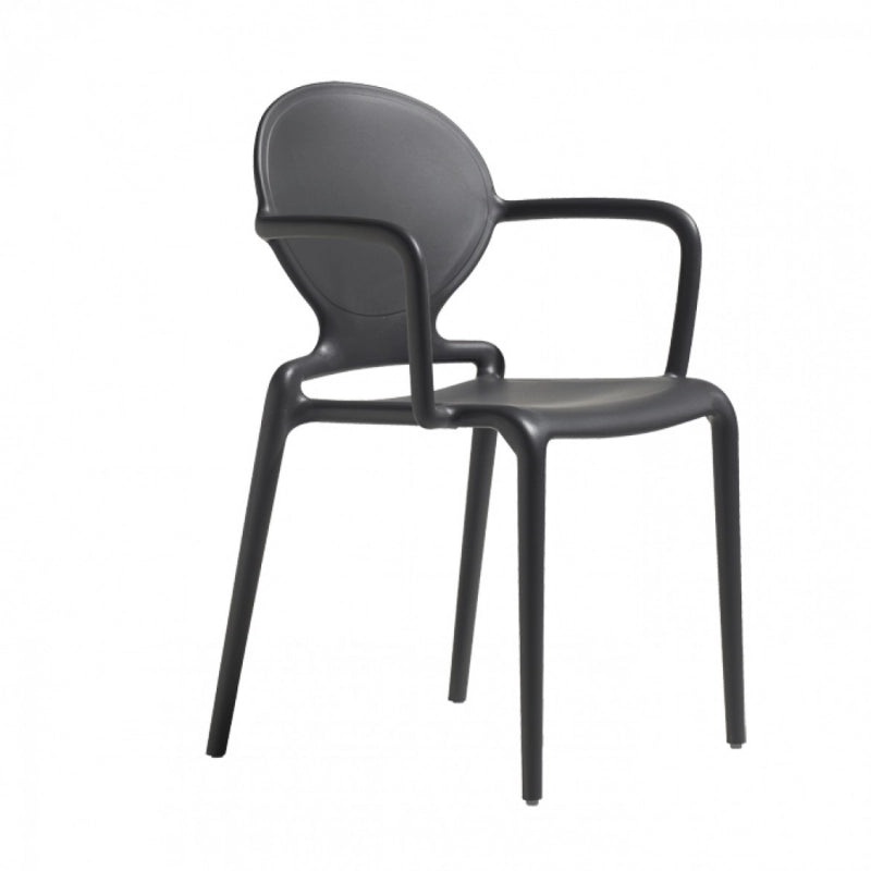 SET 4 SEDIE GIO TECNOPOLIMERO CON BRACCIOLI SCAB DESIGN - Antracite 81