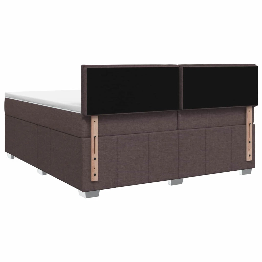 Letto box spring con materasso Marrone Scuro 200 x 200 cm 3451286