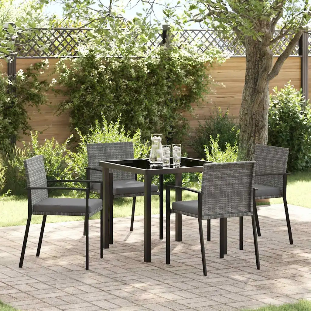 Set da Pranzo per Giardino 5 pz Grigio 3379241