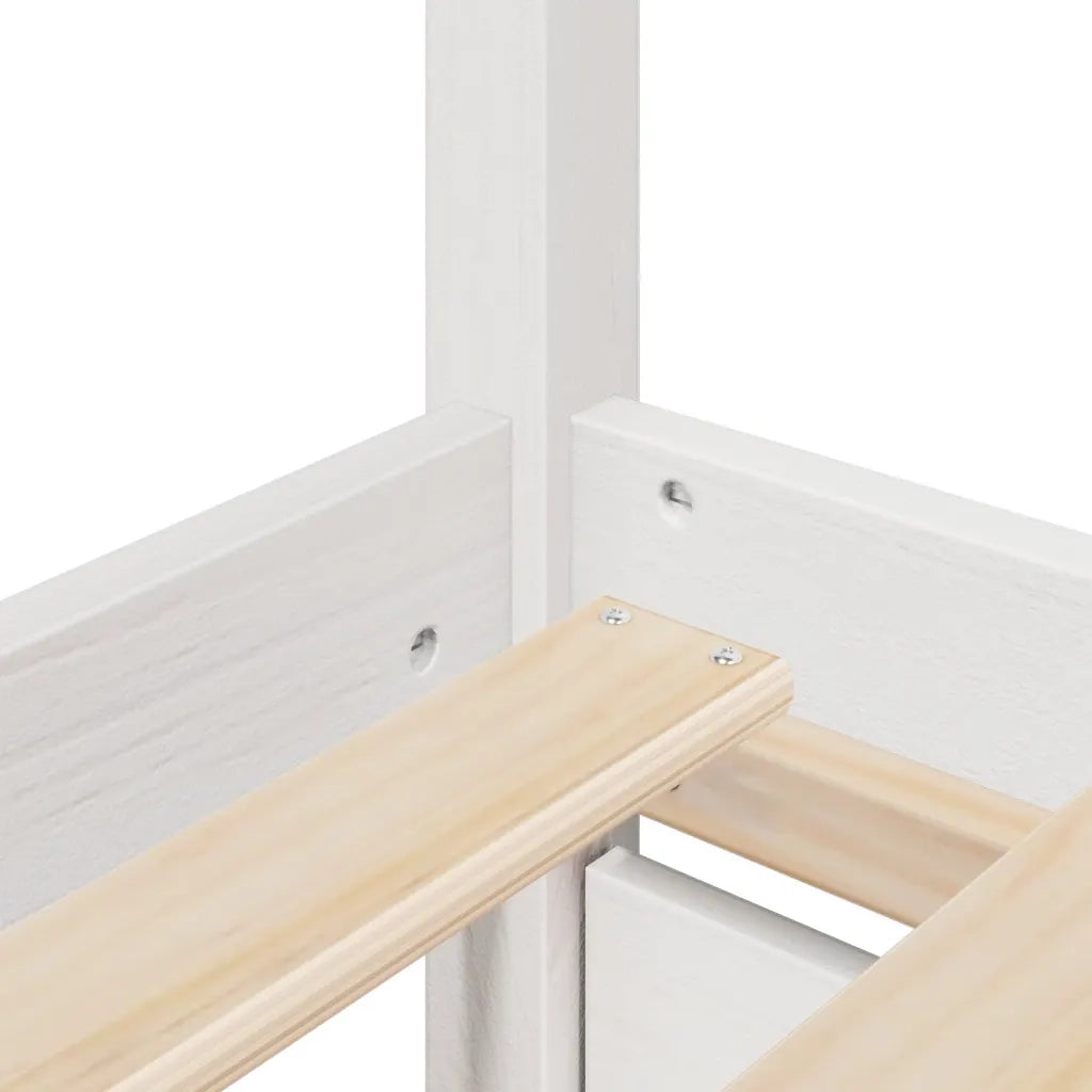 Letto senza Materasso Bianco 140x200 cm Legno Massello di Pino 3282349