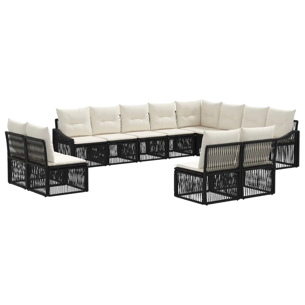 Set Divano da Giardino 12 pz Nero polyrattan 3436162