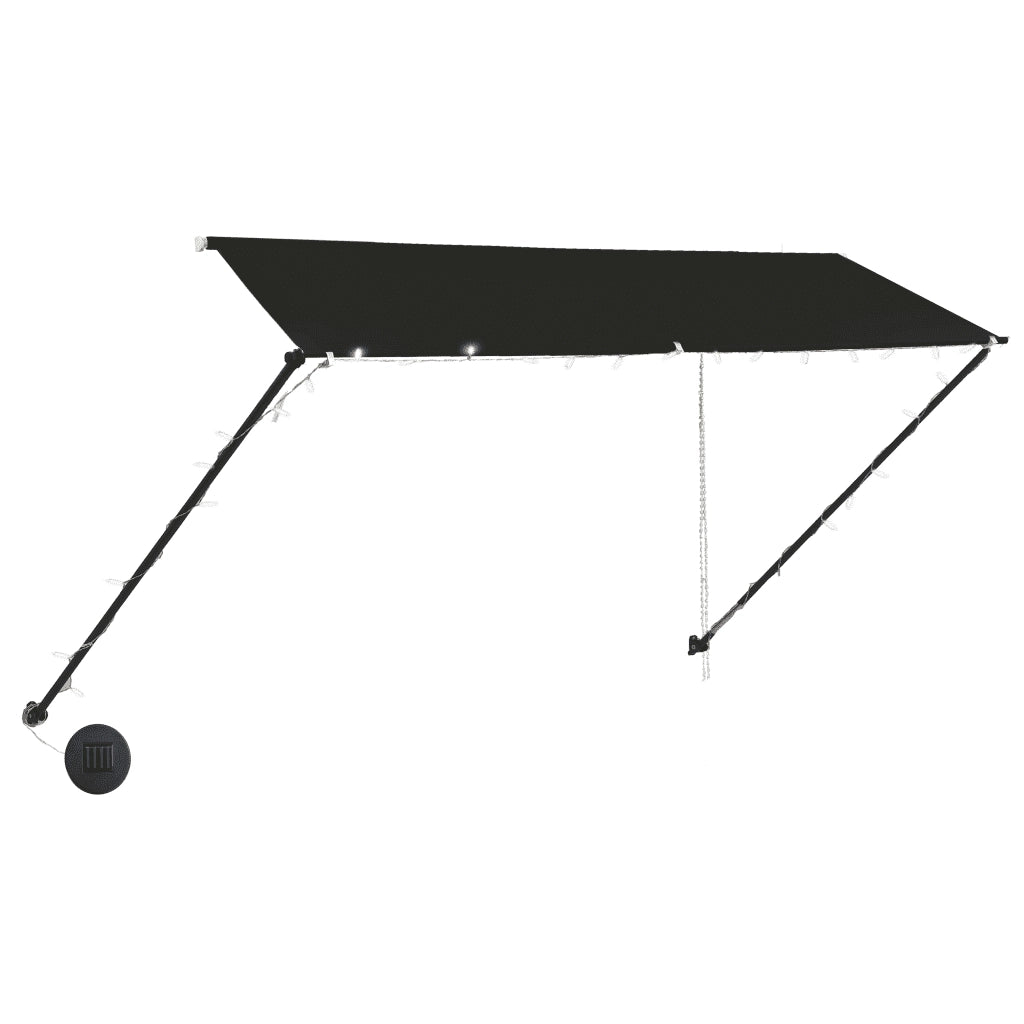 Tenda da Sole Retrattile con LED-Tenda parasole per Patio 300x150 cm Antracite