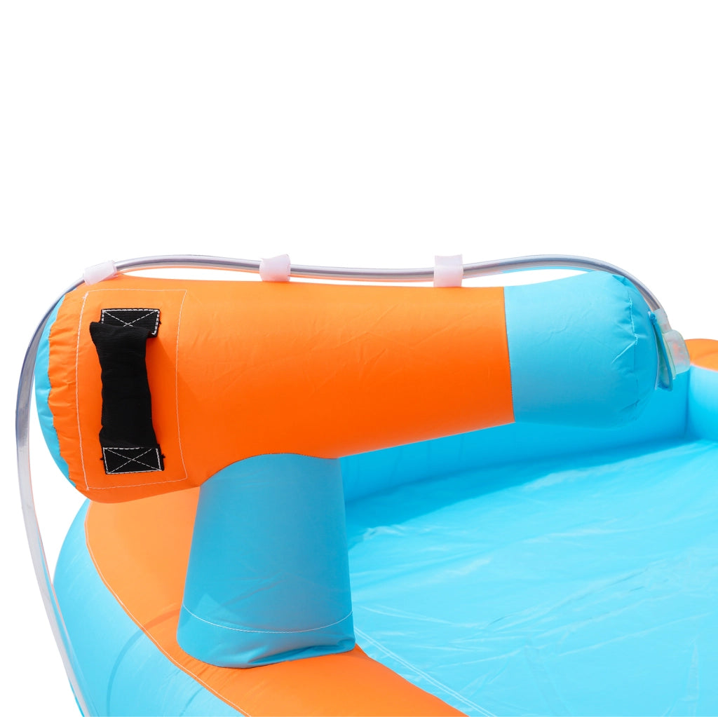 Castello gonfiabile con scivolo ad acqua e trampolino arancione con soffiatore 450 W HOMVRA