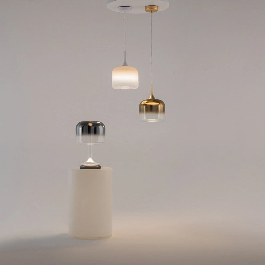 Maytoni Lampada da tavolo contemporanea Spirito 1 luce LED integrato nero metallo vetro