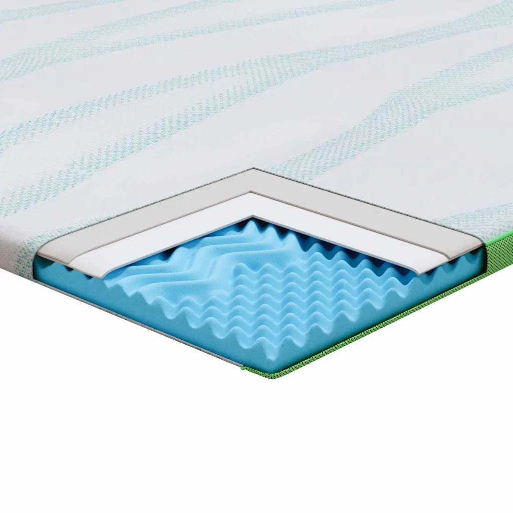 Topper per materasso Bianco e Verde 70 x 200 cm 4106143
