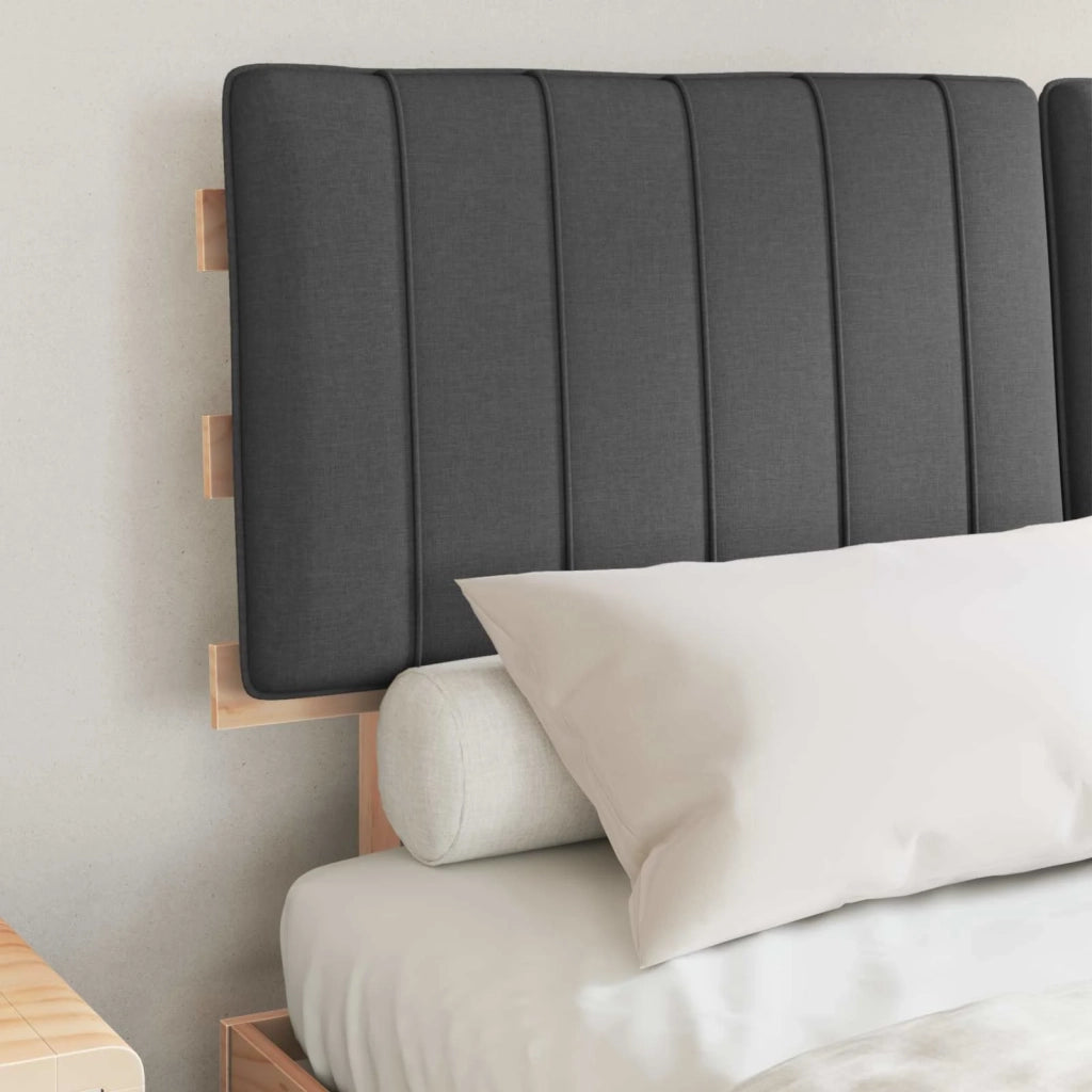 Letto con Testiera Rivestita Grigio scuro 135 x 190 cm