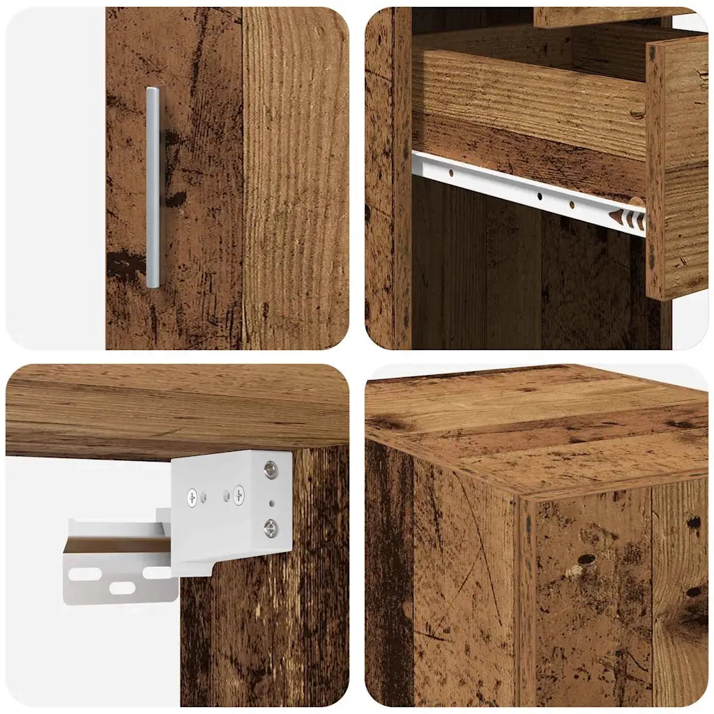 Armadio con cassetto 2 pz Legno vecchio 30 x 42,5 x 225 cm CFW9105167