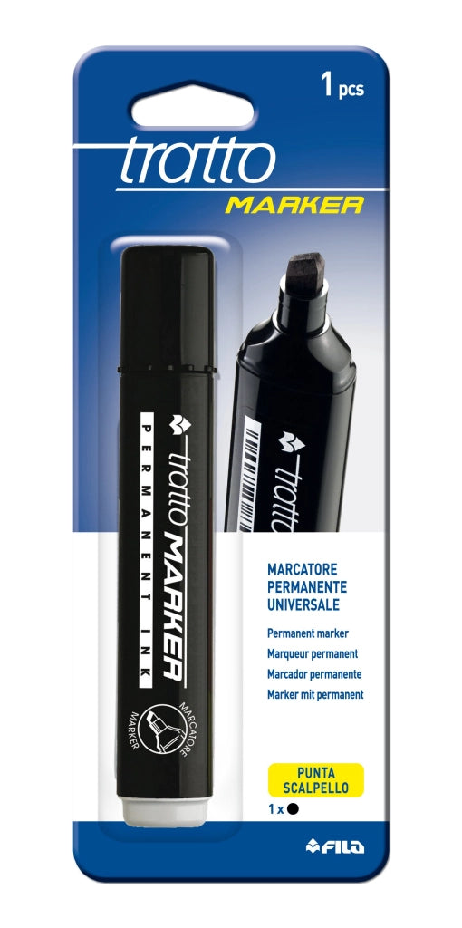 TRATTO MARKERS NERO PUNTA A SCALPELLO 1PZ