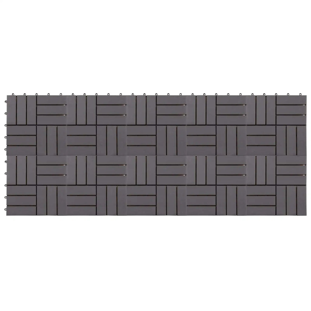 Piastrella per Decking 10 pz Grigio 30 x 30 cm Legno di Acacia CFW1763615