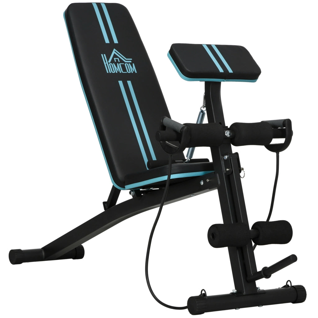 Panca Fitness Pieghevole ¨C Xylo ¨C 7 Posizioni Regolabili, Carico 120kg, Blu