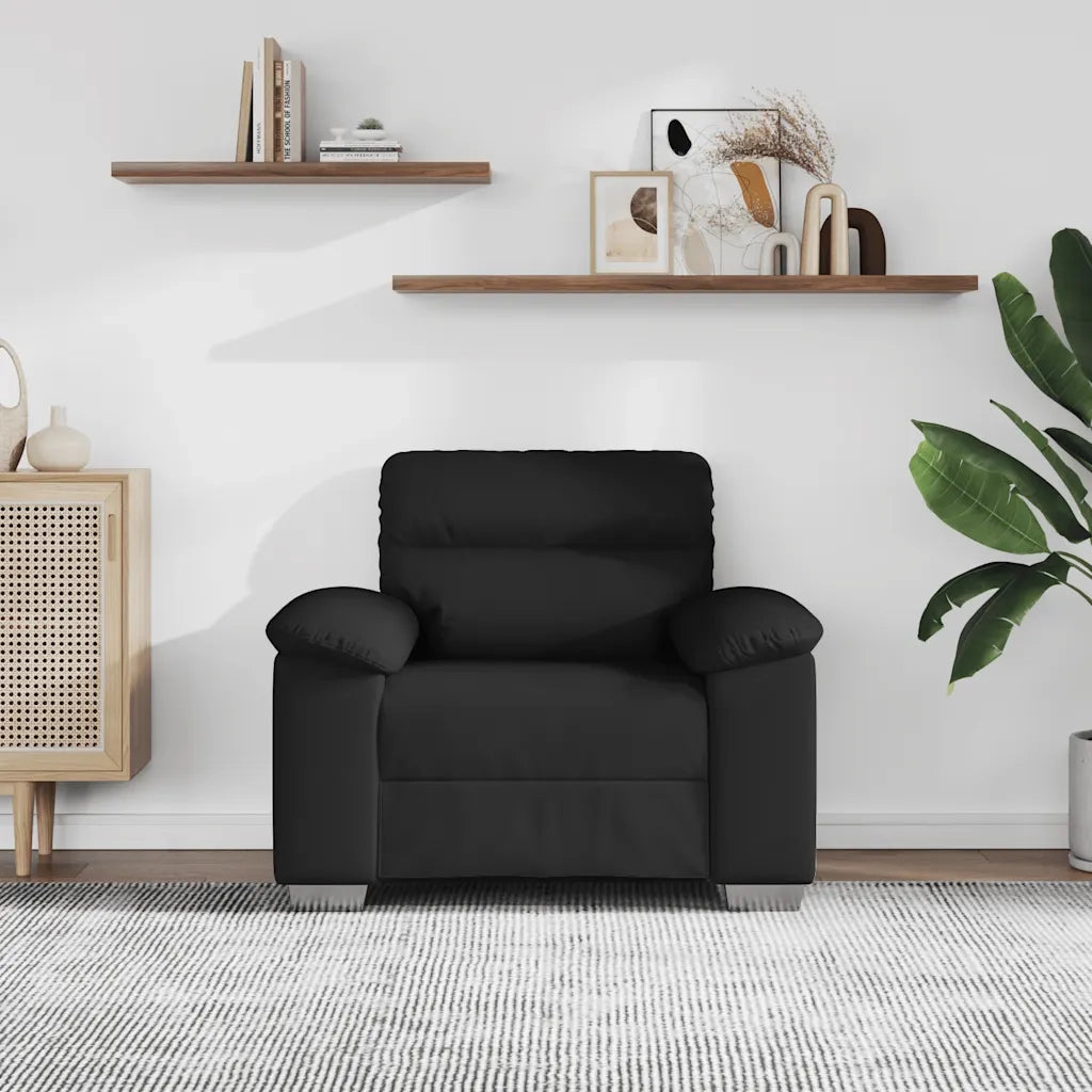 Poltrona | Sedia Relax Nera 100x81x84 cm in Similpelle