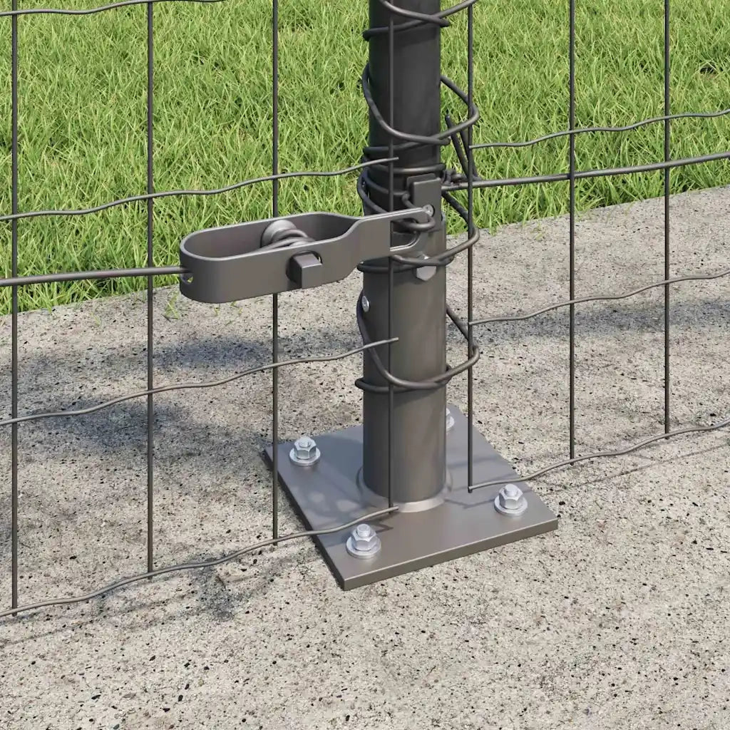 Recinzione da Giardino | Recinzione con Posto Grigio 1 x 25 m Acciaio e PVC