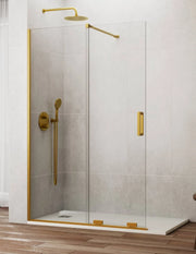 Porta doccia scorrevole 1+1 CIRENE (KENNA) Walk-in175 cm Profilo Oro
