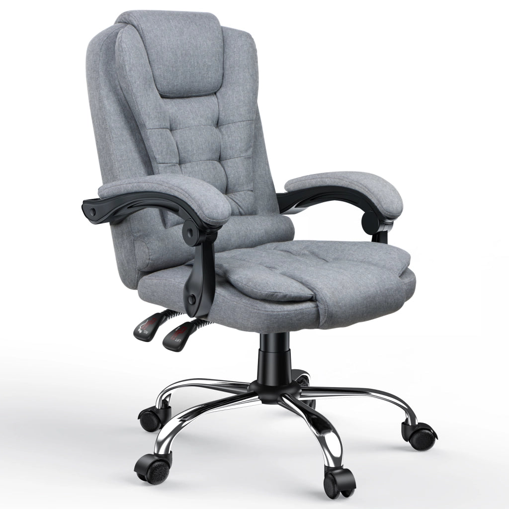 Sedia da ufficio,  Sedia girevole ergonomica con braccioli, altezza regolabile, per ufficio domestico e gaming, grigio scuro