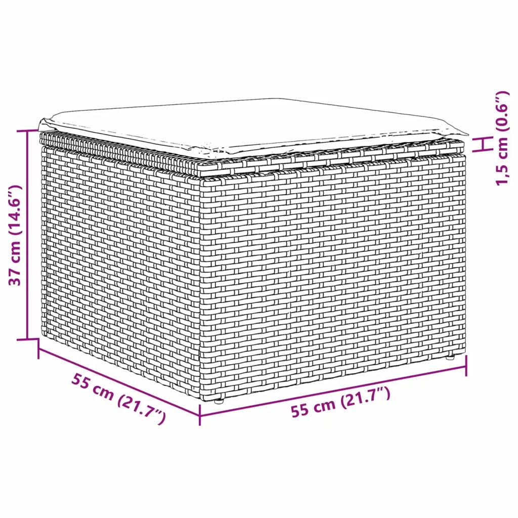 Set Divano da Giardino Grigio polyrattan 3345665