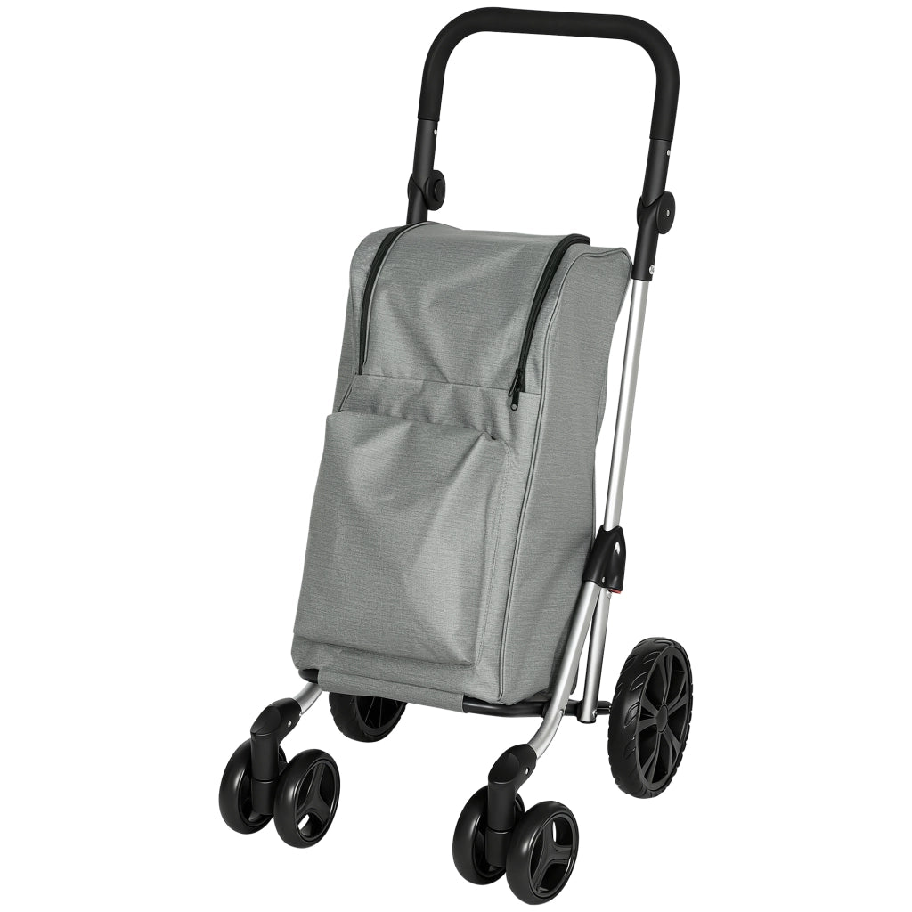 Carrello Spesa Pieghevole ¨C Xylo ¨C 46L con Borsa Termica, Telaio Alluminio, Grigio