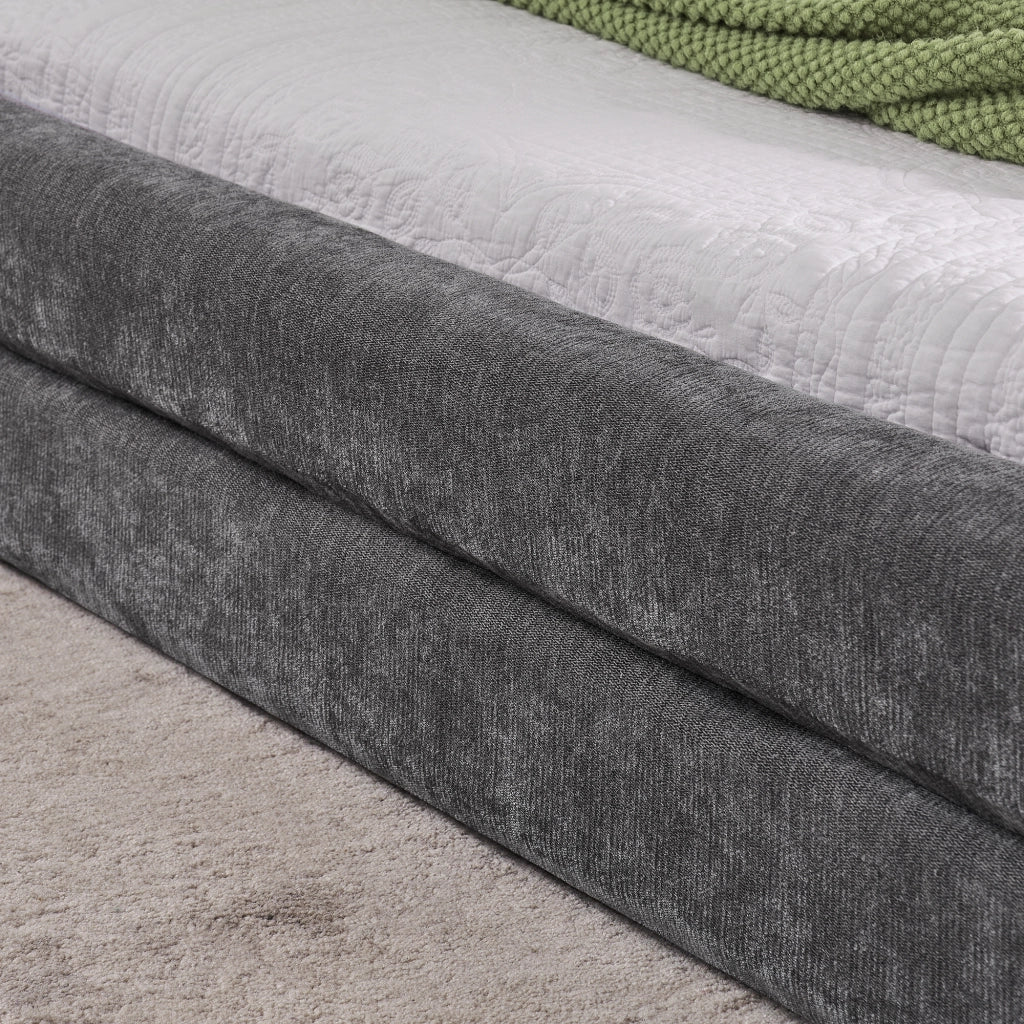 Letto singolo 90 ¡Á 200 cm con testiera imbottita rivestita in ciniglia beige portata fino a 200 kg