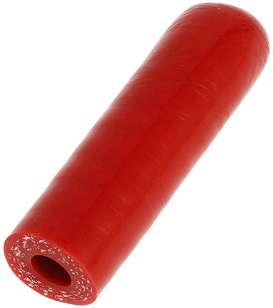 Slang Eindkap in Silicone Rood - 50 mm Lunghezza - 8 mm Diametro Interno - Tessuto a Strati - Resistente a Temperatura fino a 300℃ - Slangafsluiter