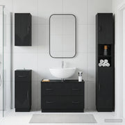 Set di Mobili da Bagno da 4 Pezzi HOORN Nero 3417955