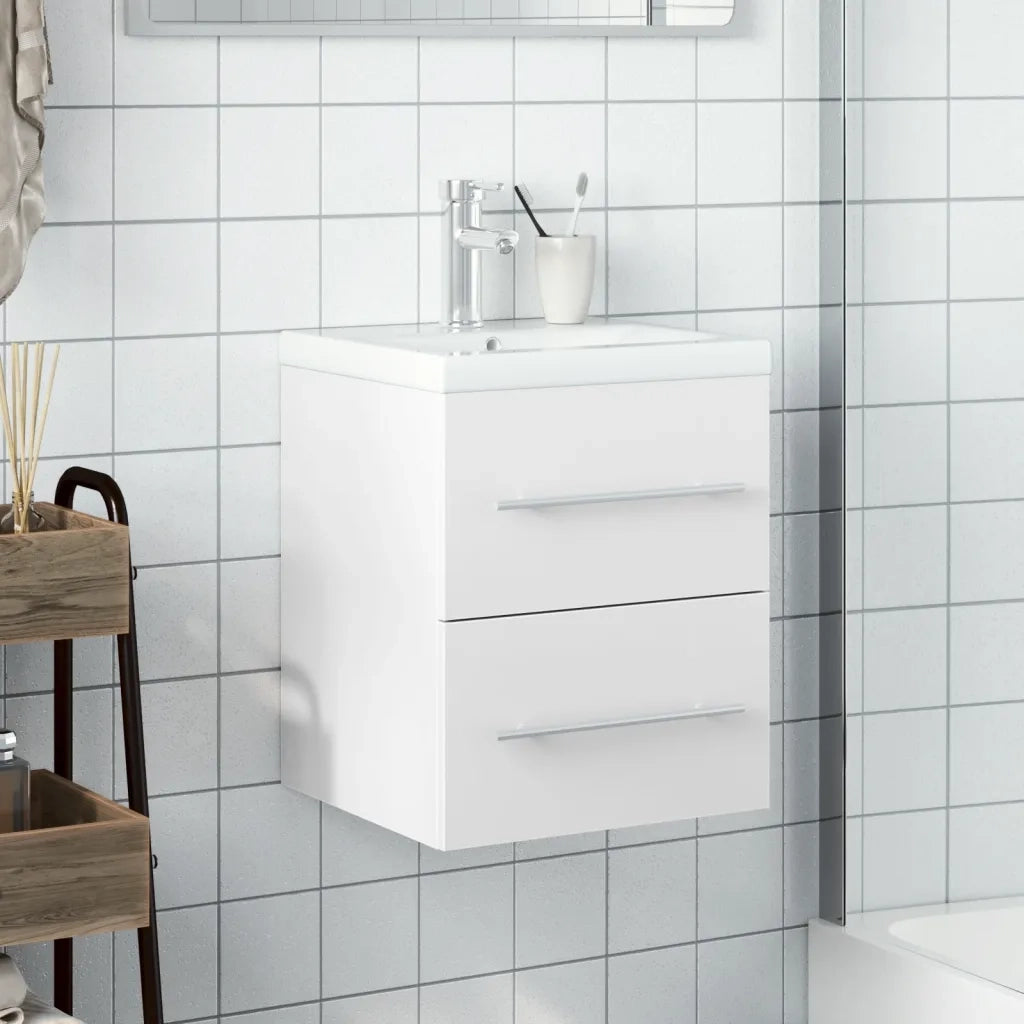 Mobile da Bagno con Lavabo da Cucina-Armadietto da bagno con Lavandino Bianco 581044