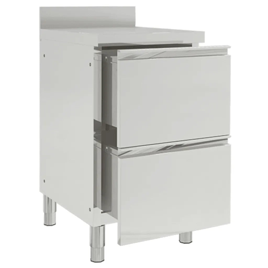 Mobiletto da cucina commerciale con 2 cassetti 50x60x96 cm 151178