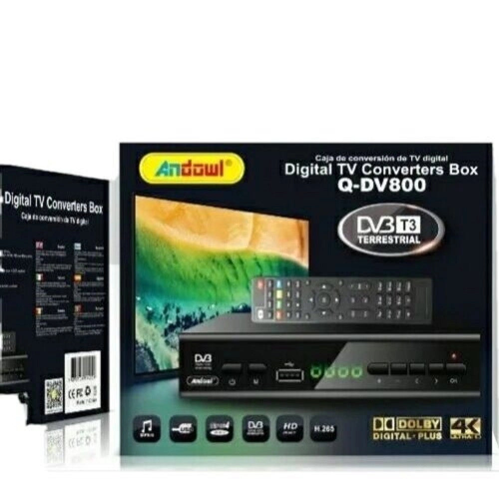 Trade Shop - Decoder Digitale Terrestre Dvb T3 Hd 4k Dolby H.265 Usb Scart Lan Q-dv800 -
