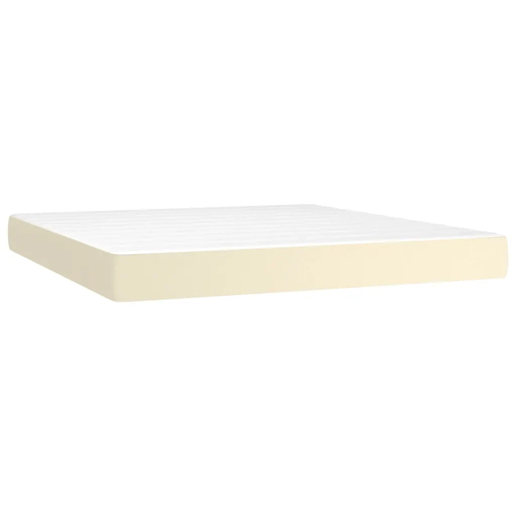 Giroletto a Molle con Materasso Crema 160x200 cm in Similpelle 3127201