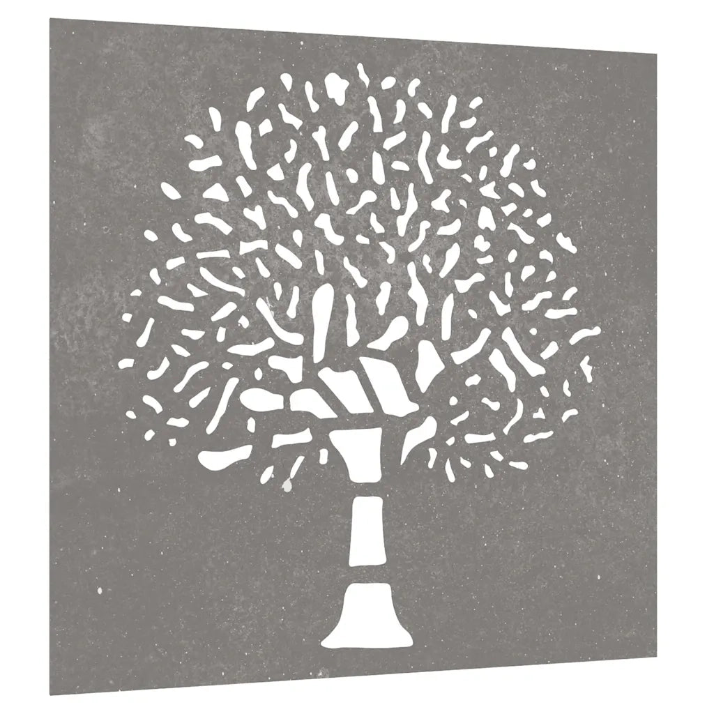 Decorazione Muro da Giardino 55x55 cm Albero in Acciaio Corten CFW4105543