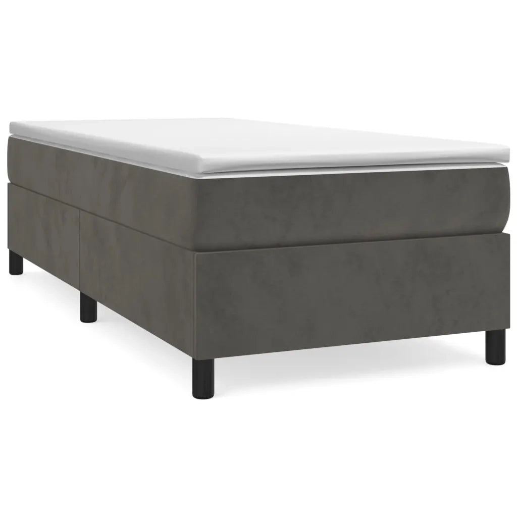 Giroletto a Molle con Materasso-Struttura Letto Grigio Scuro 80x200 cm Velluto 736279