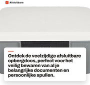Contenitore di archiviazione chiuso a 9 Litri - Cassetto di archiviazione con serratura combinata - Cassetto di sicurezza a doppia lastra - Box di privacy - Archiviazione organizzata - Cassaforte di sicurezza