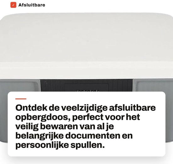 Contenitore di archiviazione chiuso a 9 Litri - Cassetto di archiviazione con serratura combinata - Cassetto di sicurezza a doppia lastra - Box di privacy - Archiviazione organizzata - Cassaforte di sicurezza