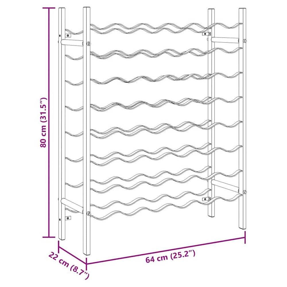 Wine Rack For 48 Bottles, Black Metal