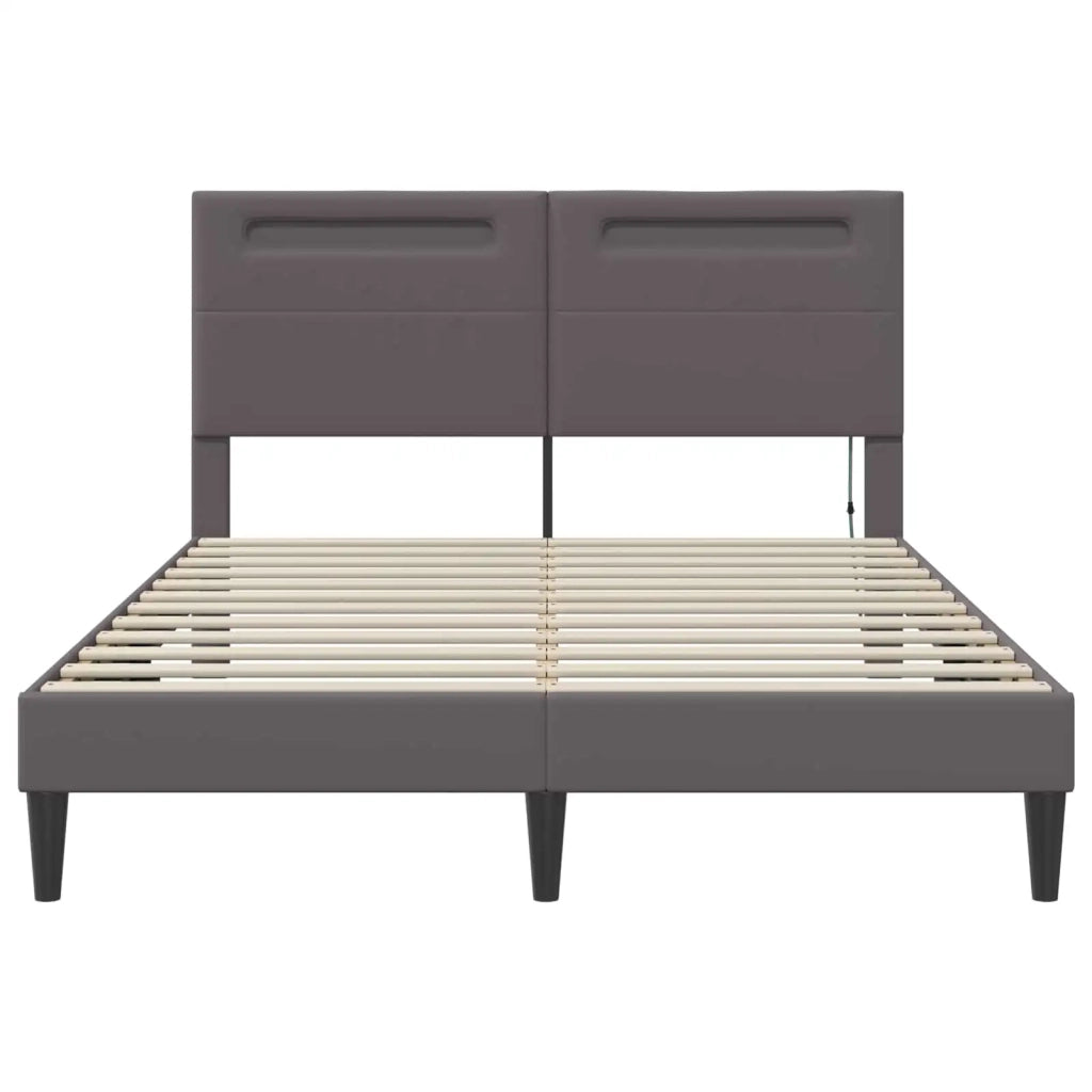 Struttura del letto con testiera Grigio 140 x 200 cm Similpelle 42028024