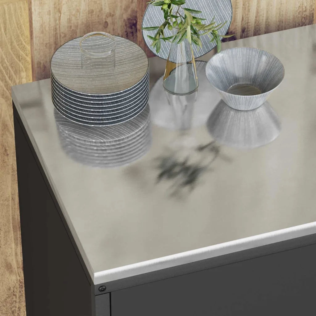 Set di Stoccaggio per Cucina con lo scaffale 2 pz-Armadietto Cucina-Armadietto Cucina Nero 122614