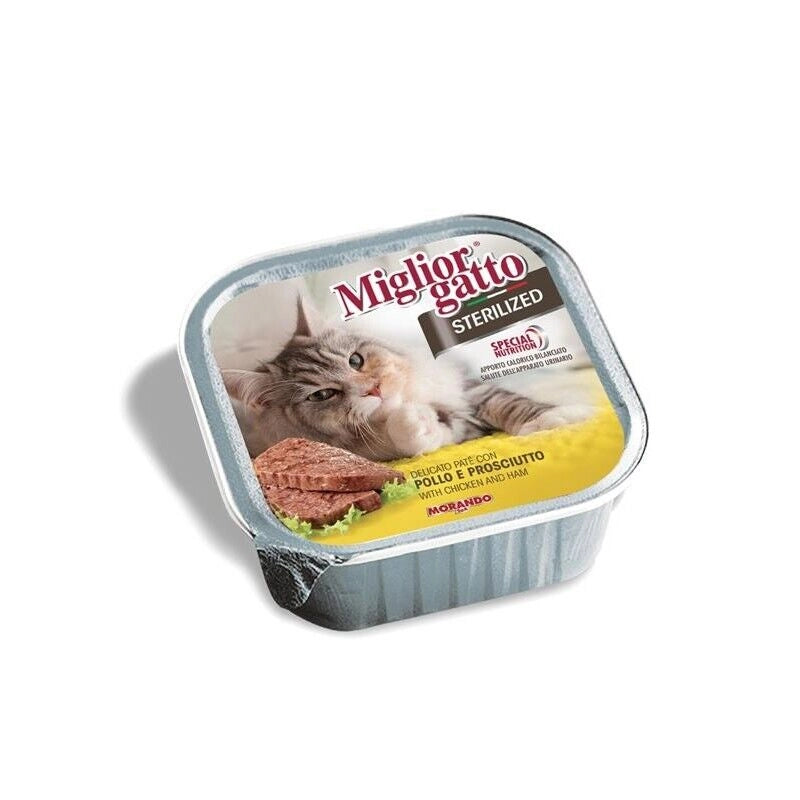 MIGLIOR GATTO STERILIZED PATE' CON POLLO E PROSCIUTTO 100 GR