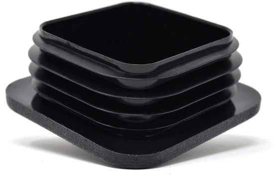 Stoppi quadrati per tubi - lamelle - facile da installare - nero - finitura tubolare - 4 pezzi - adatti per scrivanie e mobili