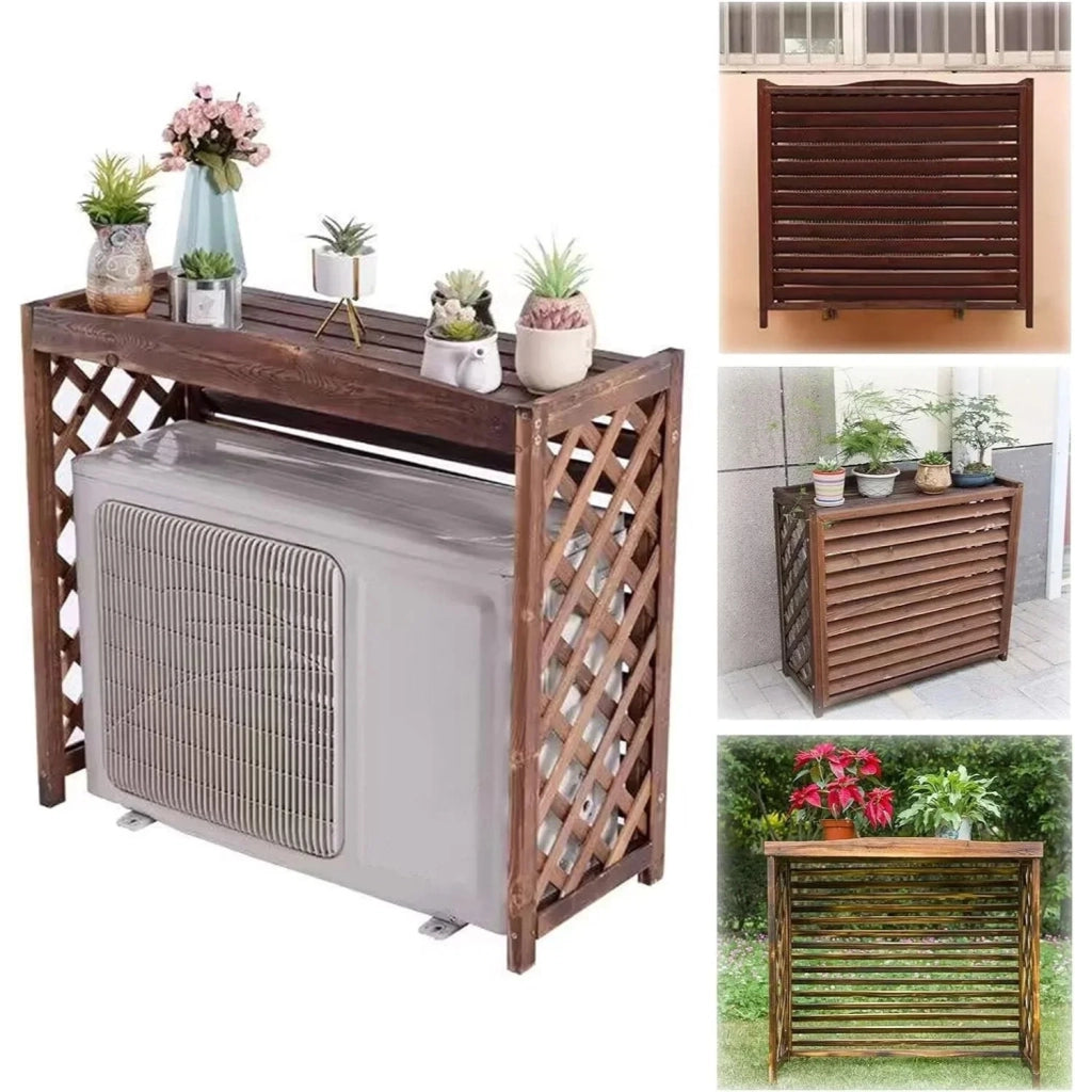 Copertura Condizionatore in Legno per Esterno 80x47x77 cm - Protezione Unità 9-12 BTU