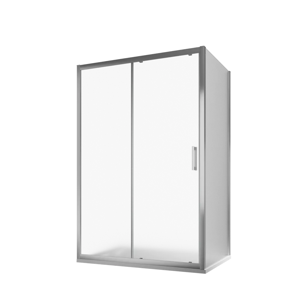 Box doccia cromato 110x90cm vetro 6mm opaco apertura scorrevole h170cm | Sicily