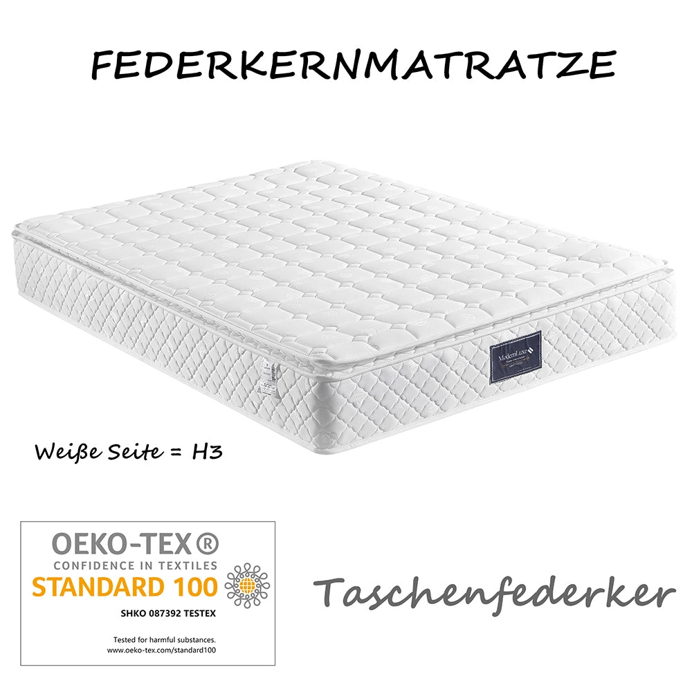 Lit coffre imbottito 140x200 cm - Xylo - Funzione di carico, due luci da lettura, beige