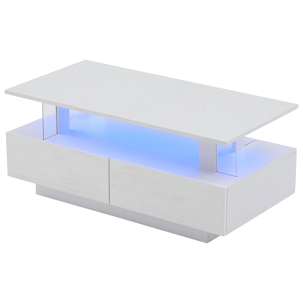 Tavolino-Xylo-Bianco LED Bluetooth doppio strato
