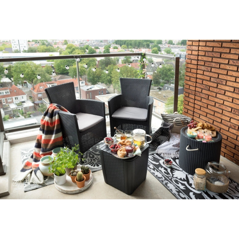 Set balcone in resina IOWA – Antracite