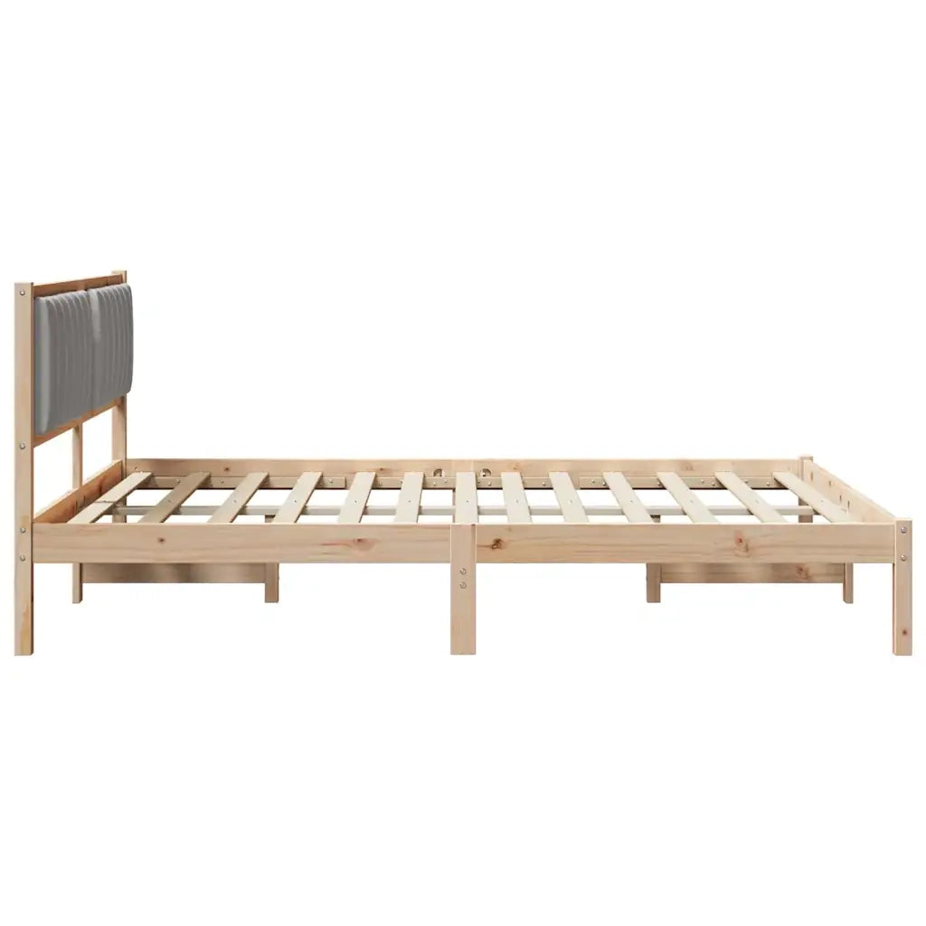 Letto con Testiera Rivestita Grigio chiaro 160 x 200 cm