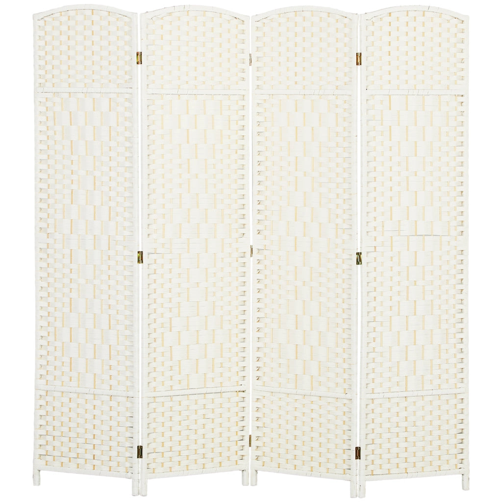 Paravento divisorio 4 pannelli pieghevole ¨C Xylo ¨C legno bianco 180x180 cm