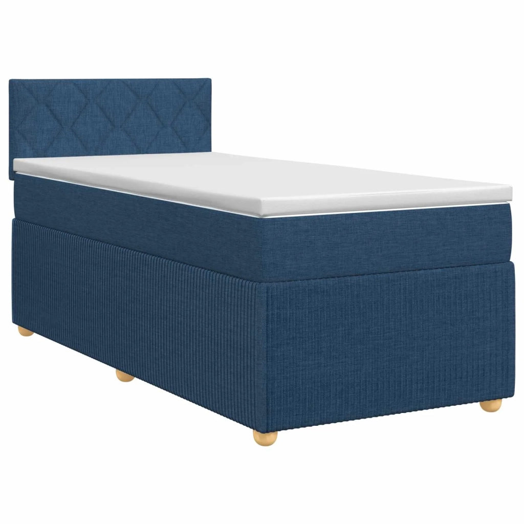 Letto box spring con materasso Blu 90 x 200 cm Tessuto 3451390