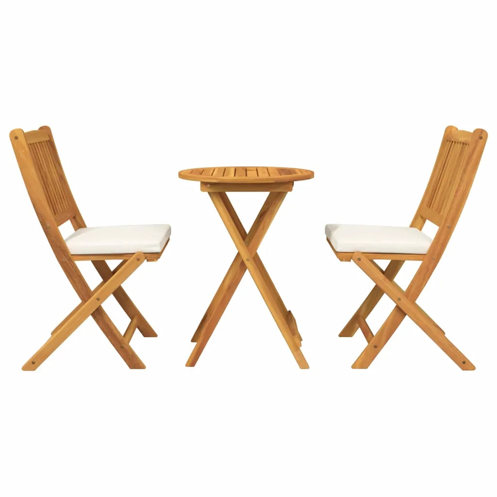 Set Bistro da Giardino 3 pcs Marrone Legno di Acacia Massello 42000948