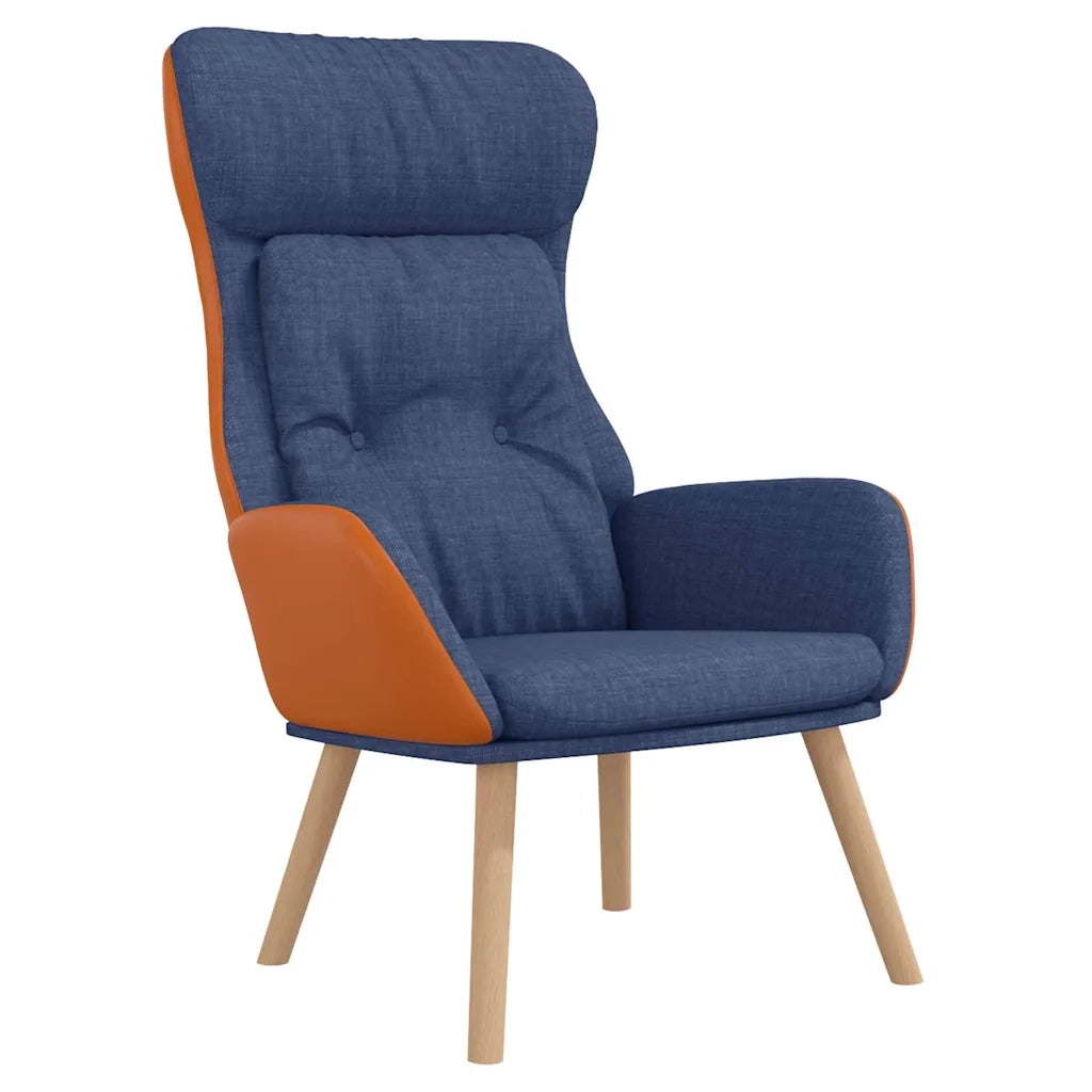 Divano Sedia-Poltrona Rilassante Blu in Tessuto e PVC
